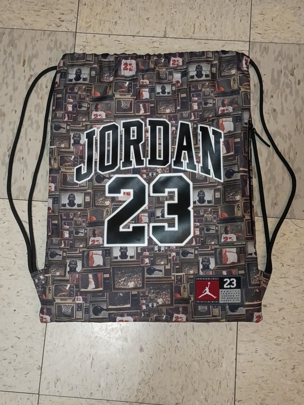 Jordan 23 Graphic Drawstring Backpack - Brown/Black